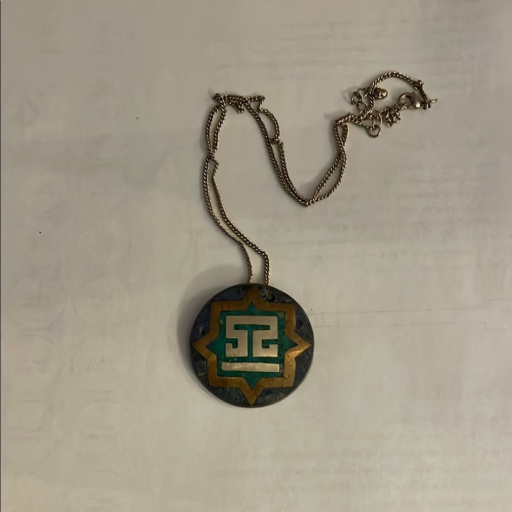 Vintage Taxco Mexico Sterling Silver Pendant/Pin – Inlaid Artisan Design (EOT) 🌟